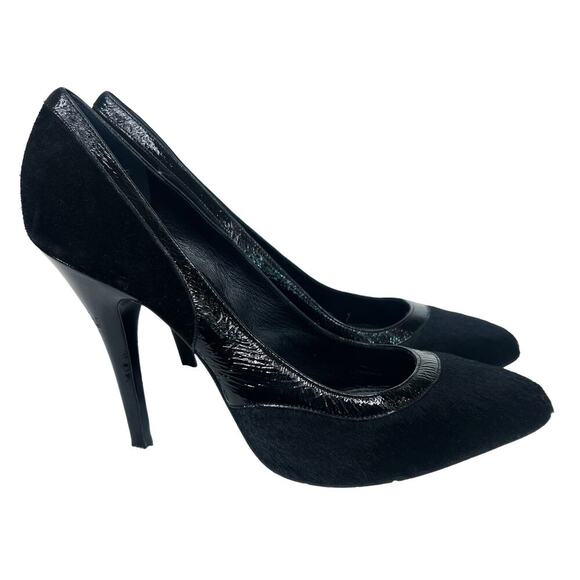Givenchy Patent Leather Calf Hair Pointed Toe Pump in Black Size 39 - Picture 4 of 5